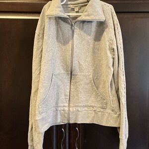 Burberry Light Gray Zip-Up Sweatshirt